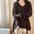 V-neck Halter Ribbon Loose And Lazy Style Mid-length Sweater
